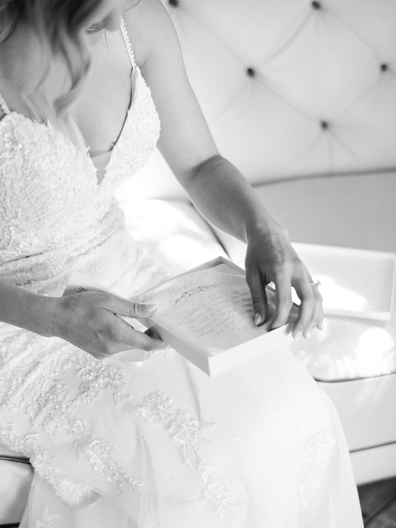 Bride emotional getting ready moment The Millstone venue