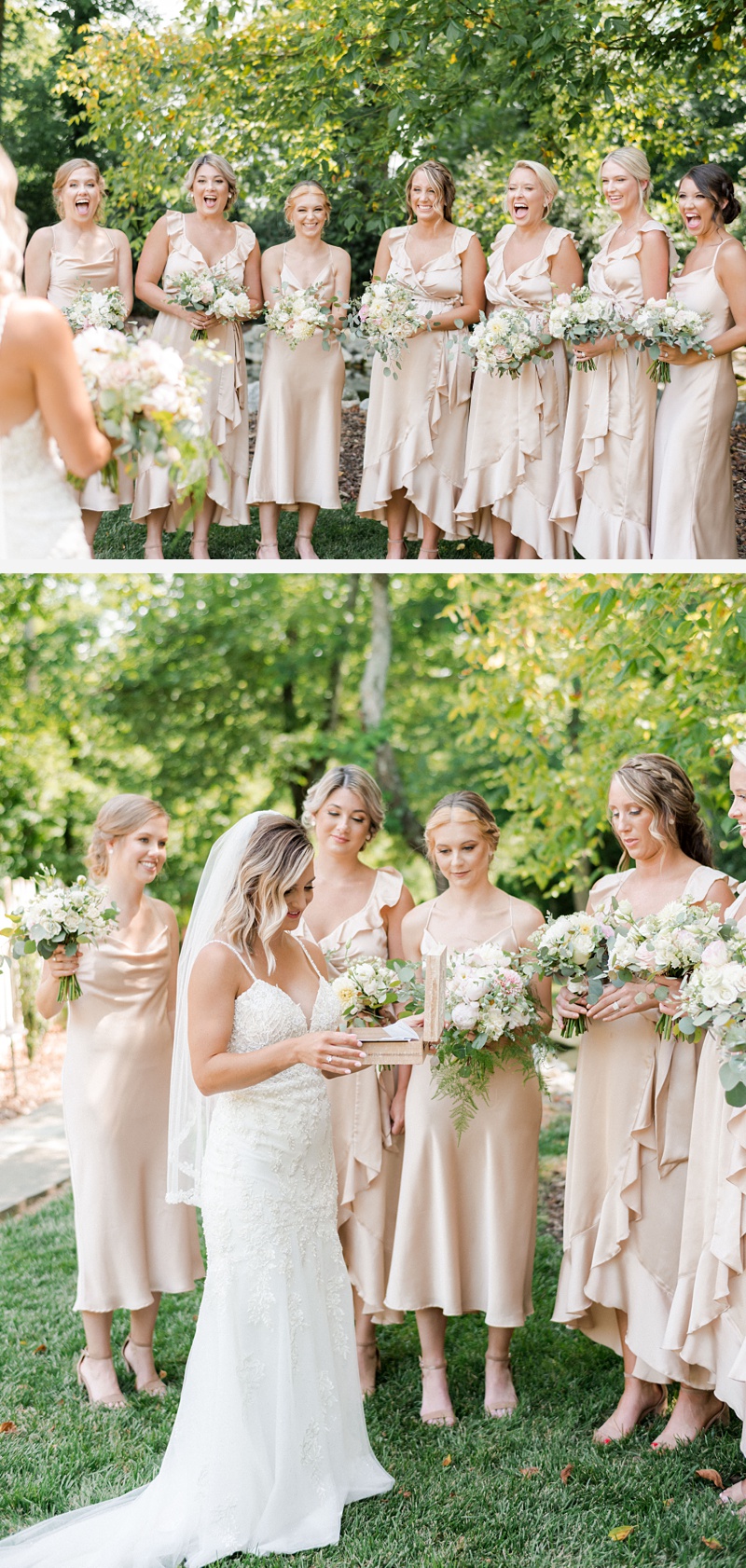Bridal party blush dresses The Millstone venue