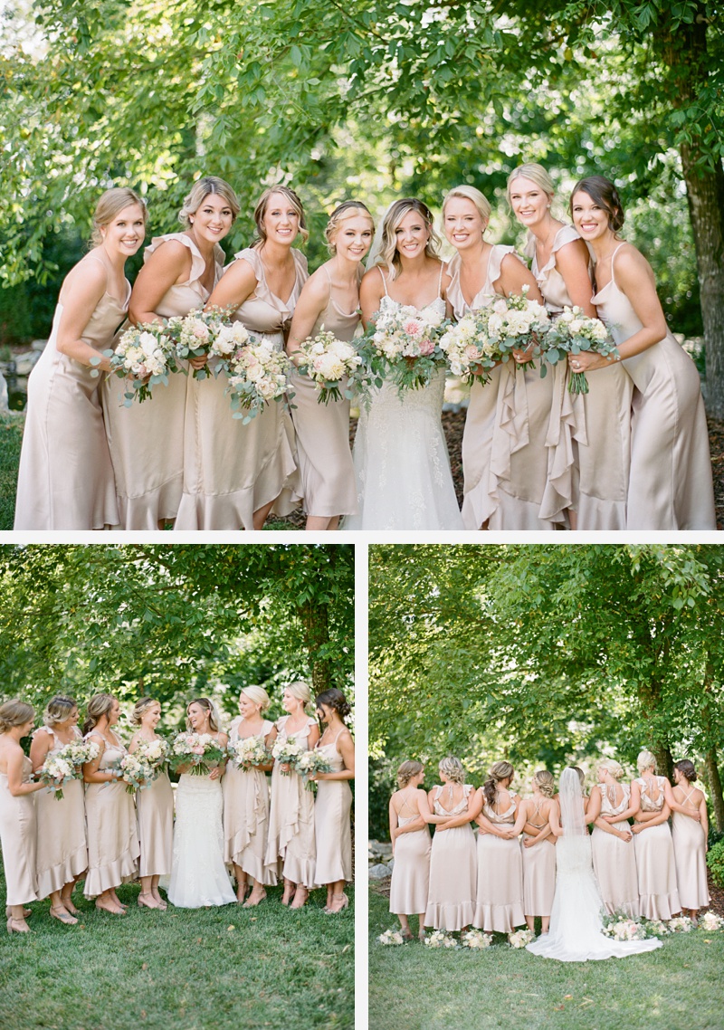 Bridesmaids blush tones The Millstone venue