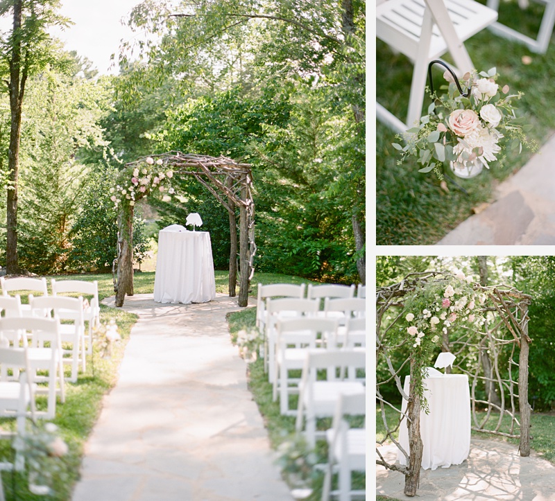 Rustic mill ceremony backdrop The Millstone venue