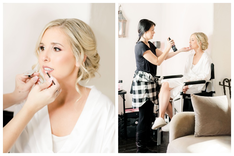 Bridal party getting ready in natural light at Chateau Selah Bridal party getting ready in natural light at Chateau Selah
