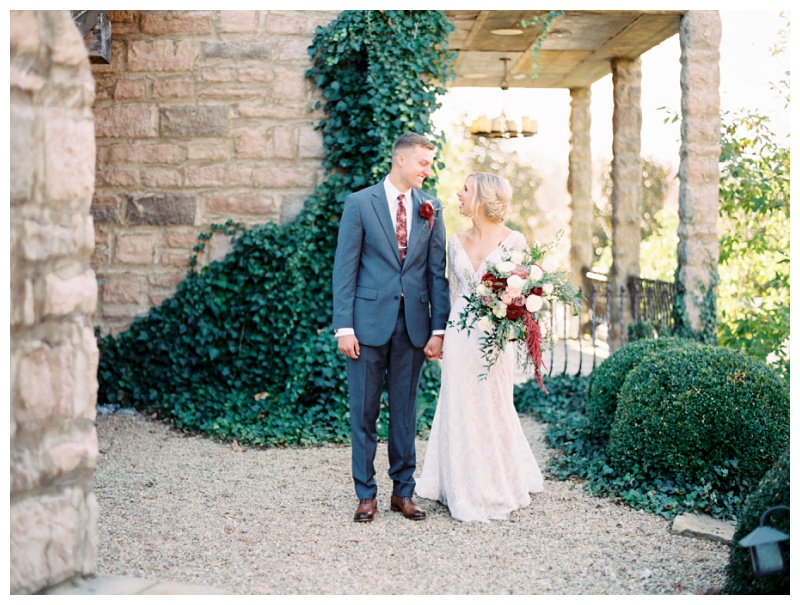 Wedding couple portrait with autumn foliage Wedding couple portrait with autumn foliage