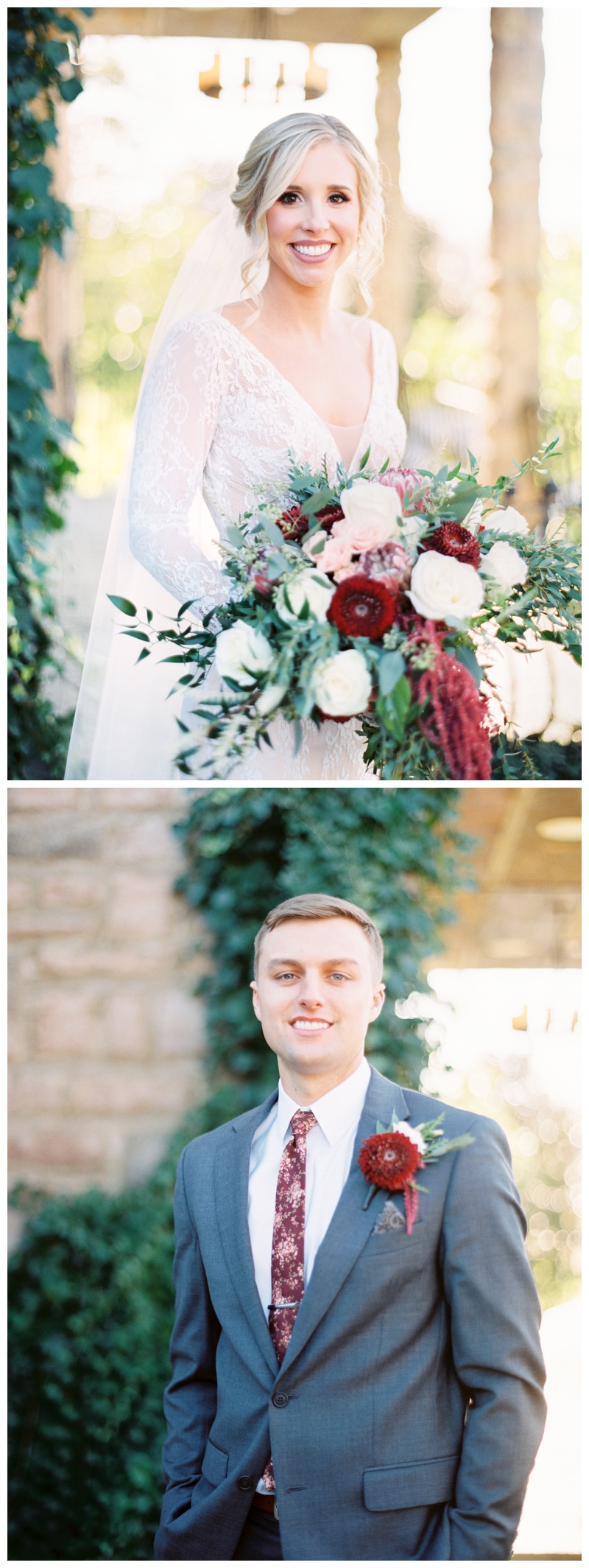 Bride and groom smiling after ceremony Bride and groom smiling after ceremony