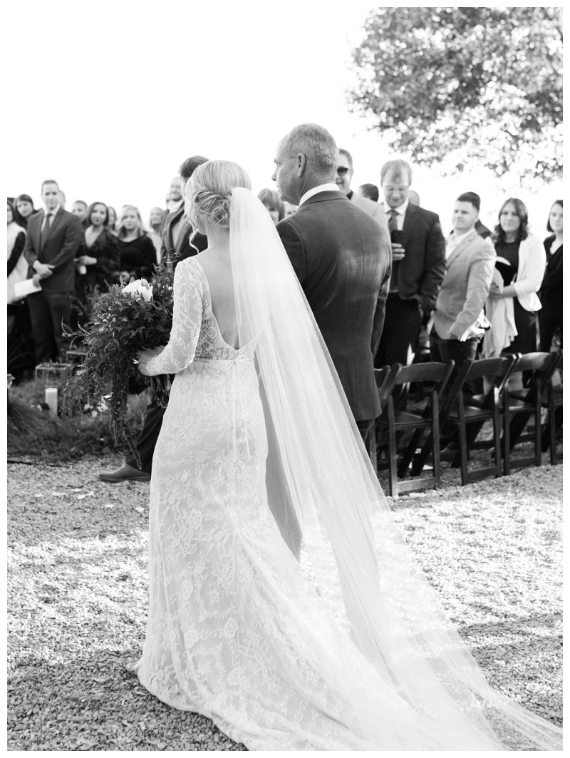 Bride walking down aisle at Chateau Selah Bride walking down aisle at Chateau Selah
