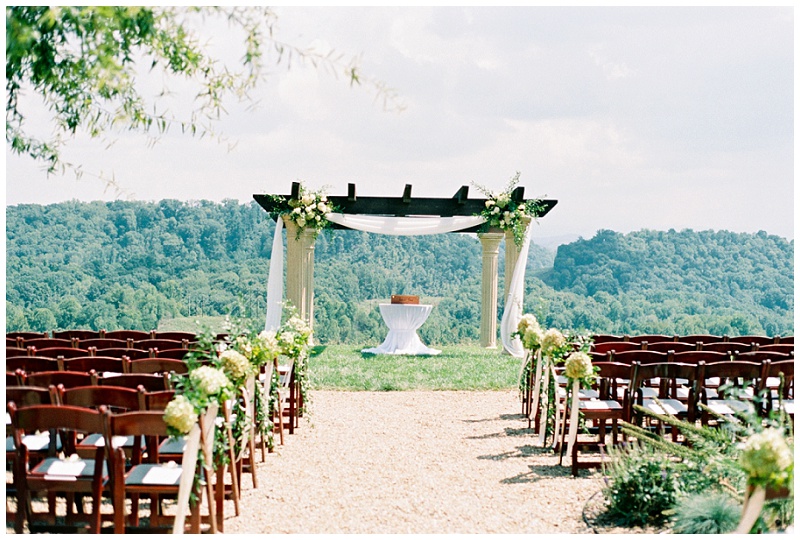 Summer ceremony wedding details at Chateau Selah in Blountville TN