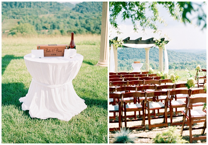 ceremony chair details at Blountville TN wedding venue