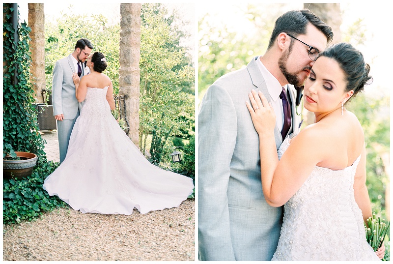 Bride and groom kissing at East Tennessee venue