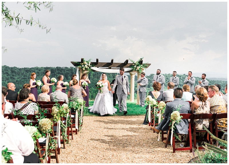 Bride walking down aisle at Chateau Selah