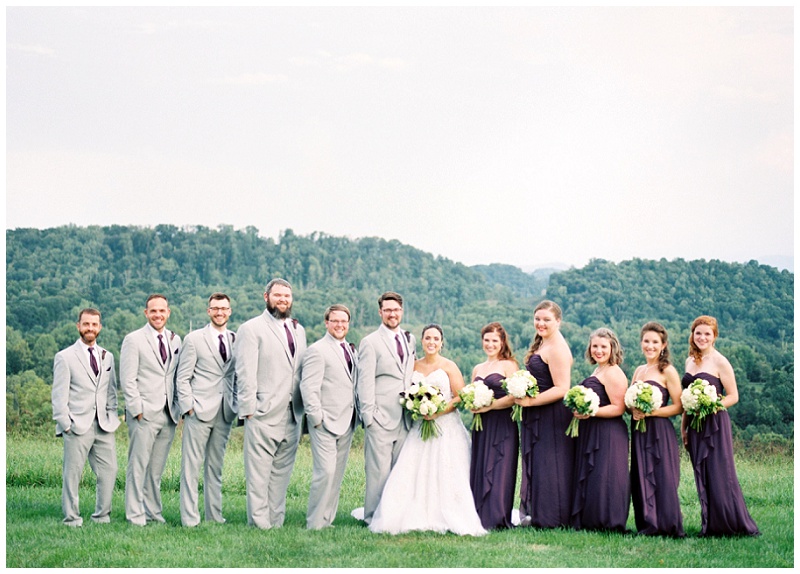 Bridesmaids and bride celebrating together