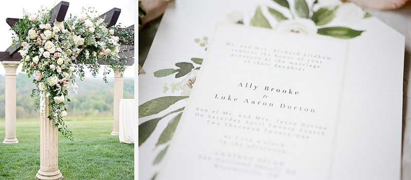 wedding flat lay at Chateau Selah wedding venue