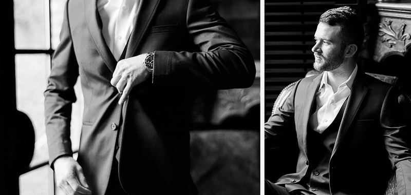 Groom preparing for ceremony with groomsmen