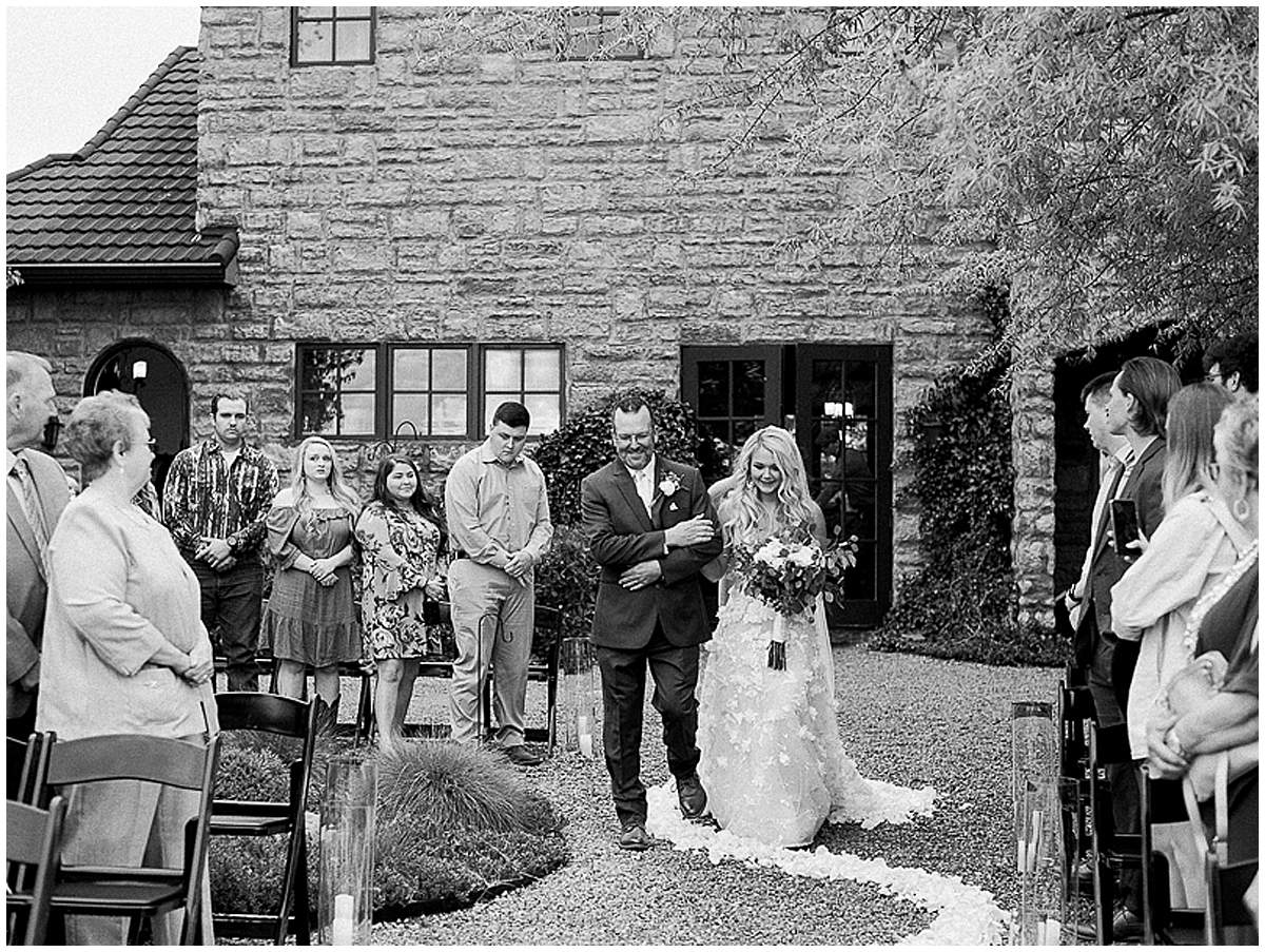 Bride walking down aisle at Blountville TN wedding