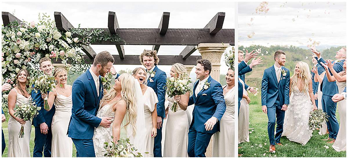 Bridal party celebrating at Chateau Selah