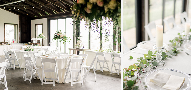Romantic reception lighting at Chateau Selah