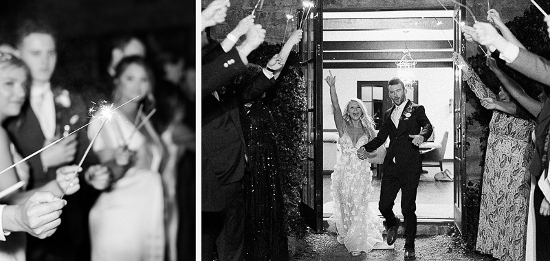 Sparkler exit at Chateau Selah wedding