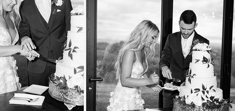 Bride and groom dance at reception