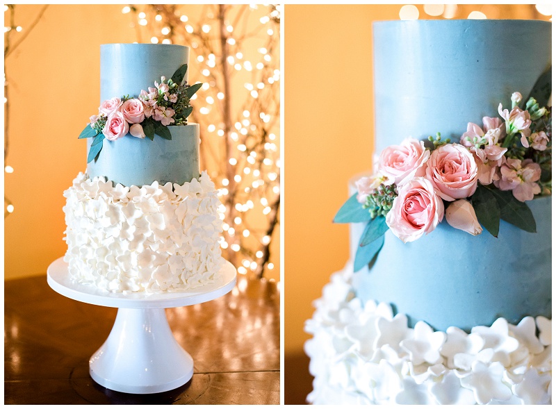 Banner Elk Winery wedding cake at reception 