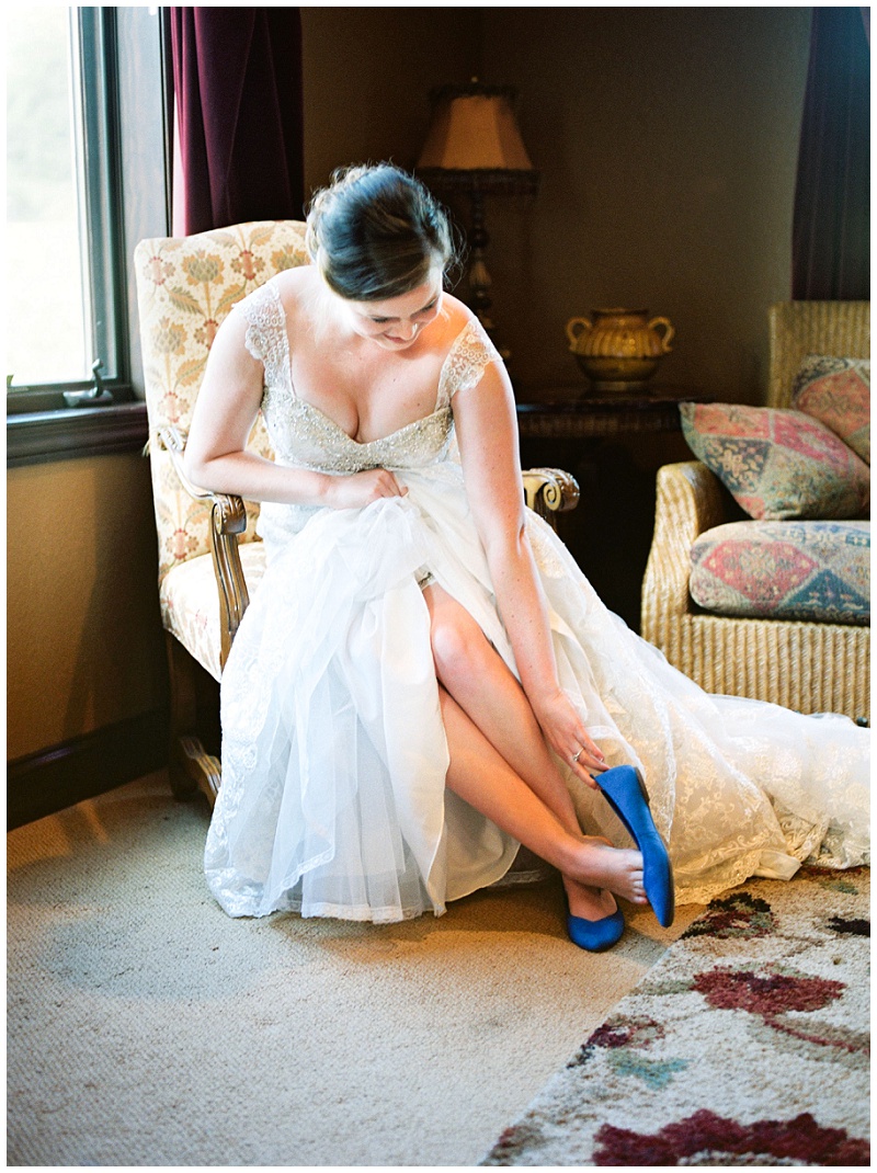 bride getting ready Banner Elk Winery wedding