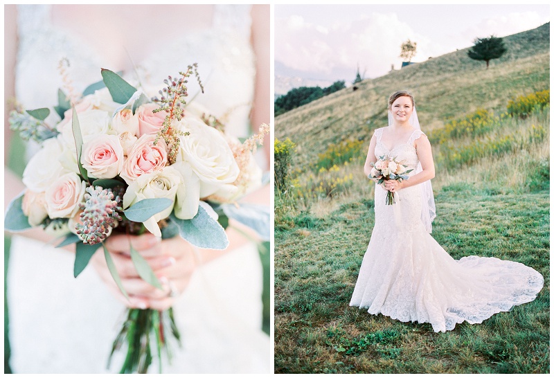 mountain wedding bridal photos North Carolina