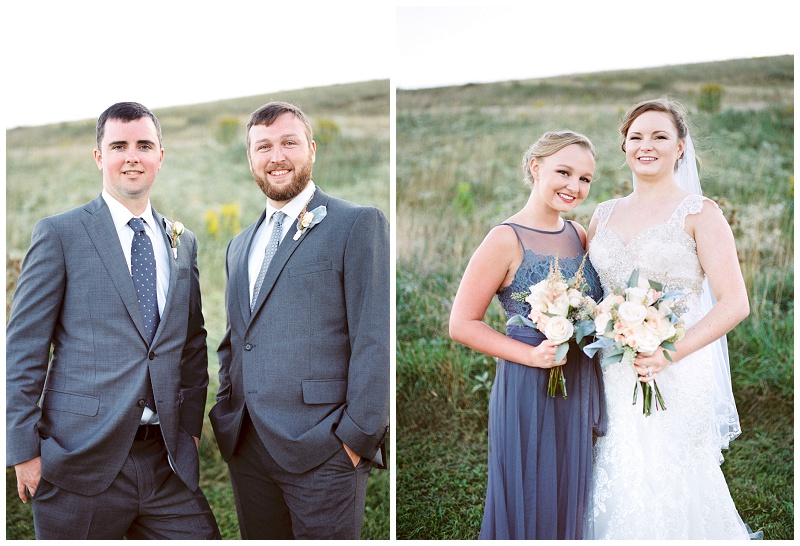 candid bridal party laughing mountain wedding