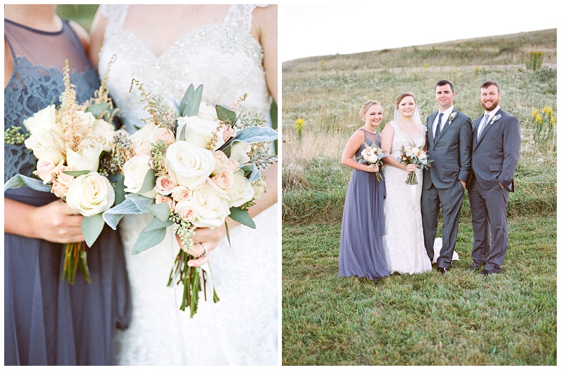 bridesmaids holding bouquets vineyard wedding