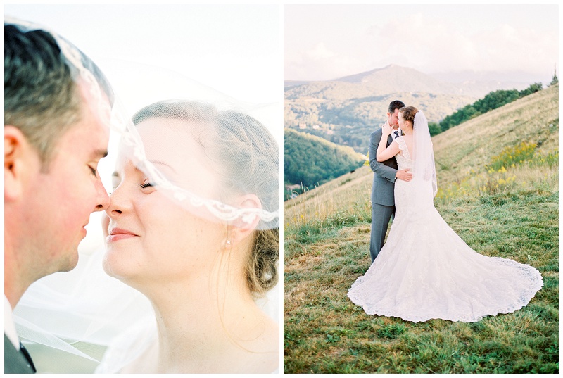 bride and groom sunset photos Blue Ridge Mountains