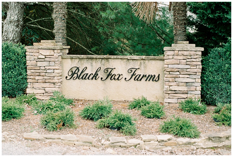Black Fox Farms Cleveland TN wedding venue sign