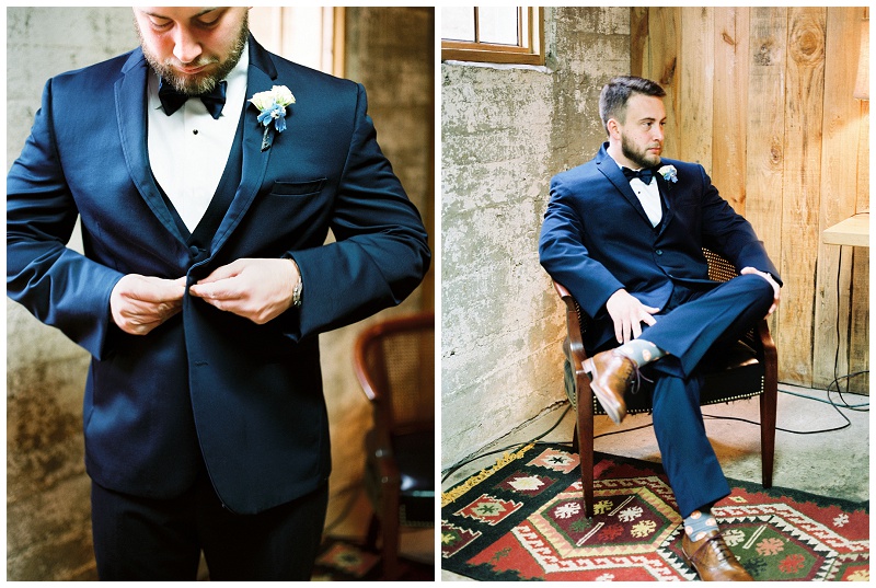 groom getting ready Black Fox Farms Cleveland TN