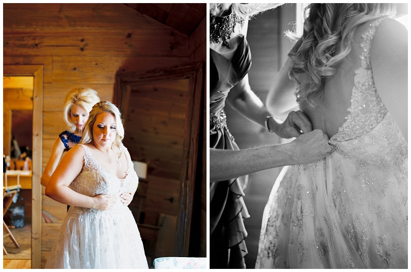 bride getting ready Black Fox Farms Cleveland TN