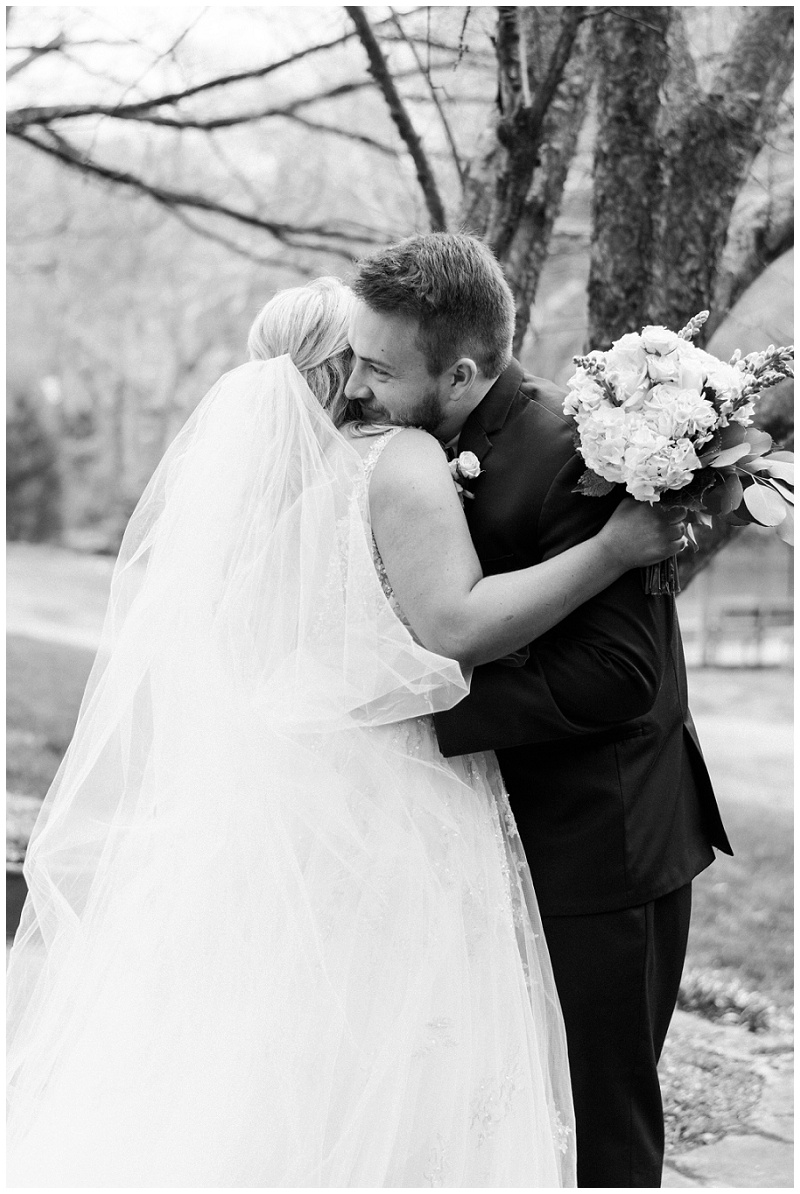 bride and groom emotional first look portraits Black Fox Farms