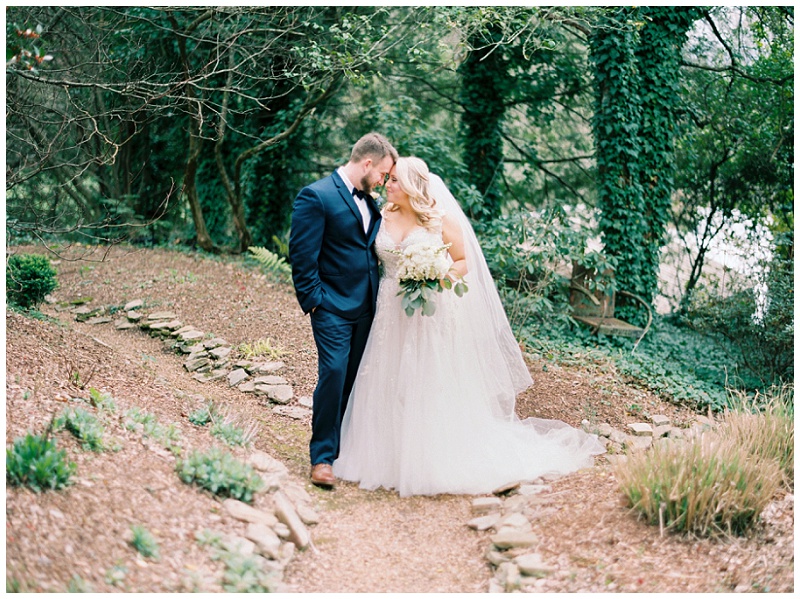 bride and groom walking farm venue Tennessee