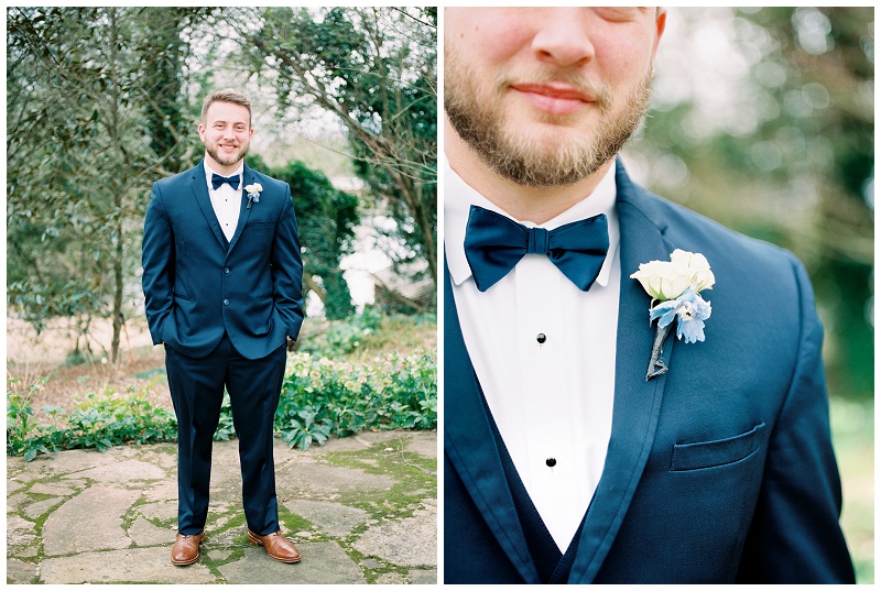 groom smiling for portraits at Black Fox Farms Cleveland TN