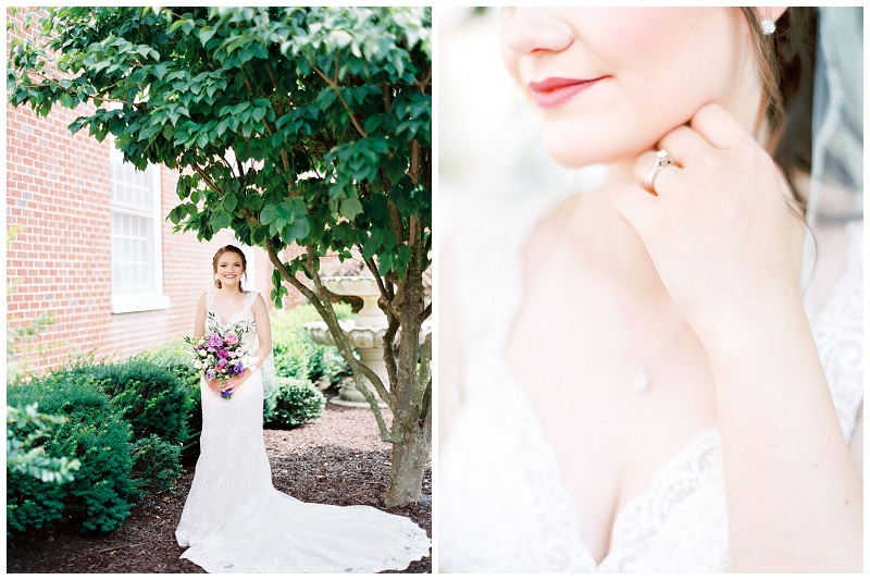 bride walking courtyard Tennessee