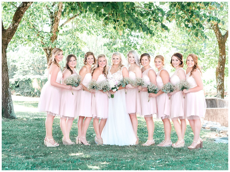 bridal party portraits Old Woolen Mill