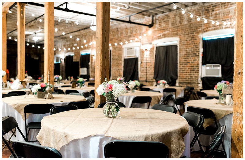 wedding reception Old Woolen Mill Chattanooga