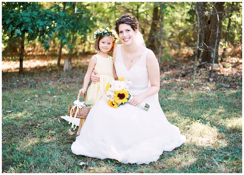  bride with flower girl at Tennessee wedding