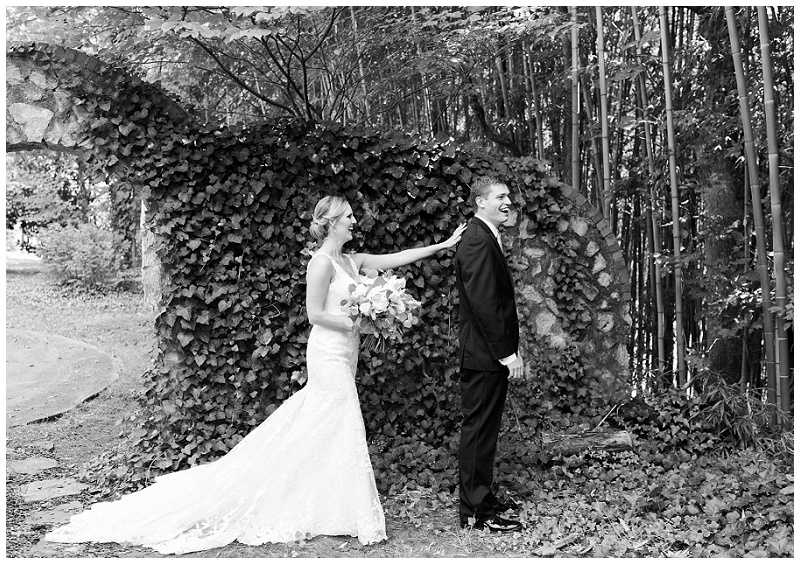 bride and groom first look portraits Dalton Georgia wedding