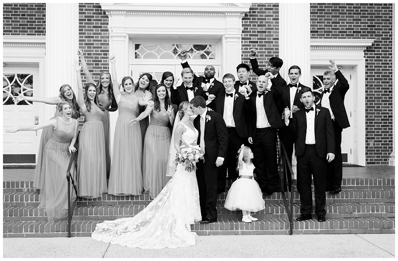 bridal party cheering bride Dalton