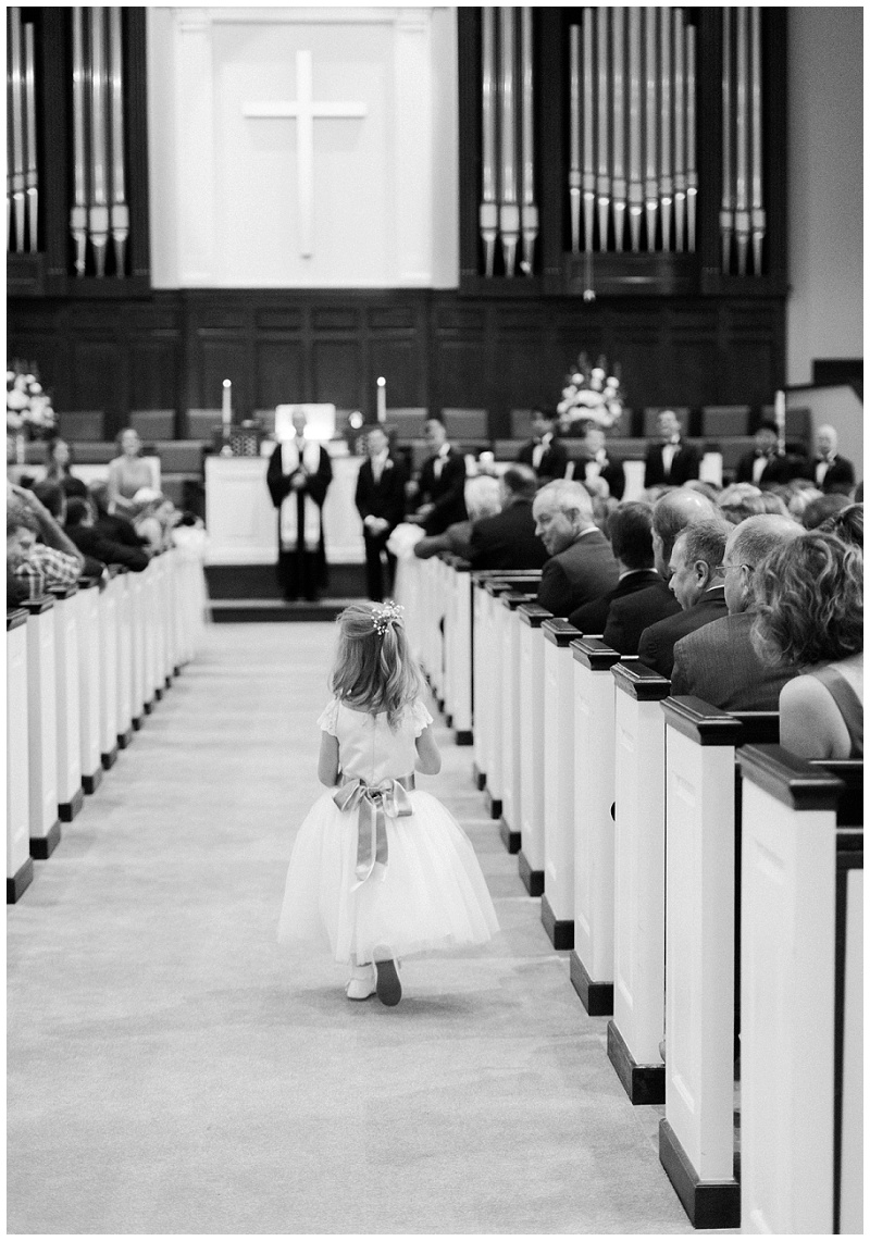 flower girl walking down aisle Dalton Georgia
