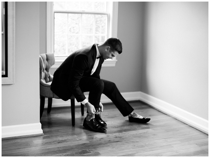 groom putting on shoes Knoxville TN