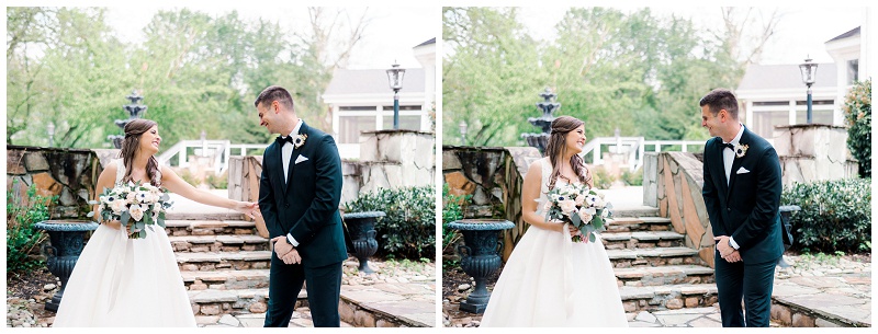 bride and groom first look portraits Knoxville TN wedding
