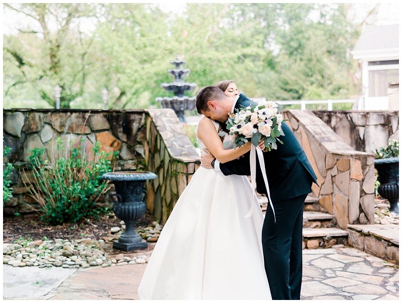 romantic first look garden couple photos Knoxville