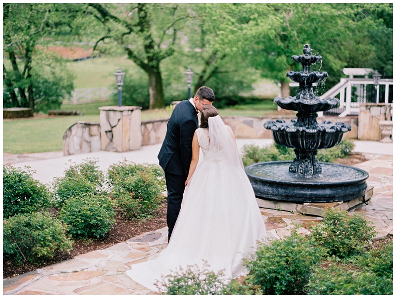 bride and groom laughing candid
