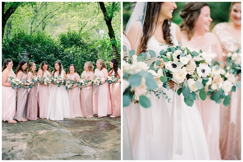 bridesmaids laughing candid Knoxville wedding