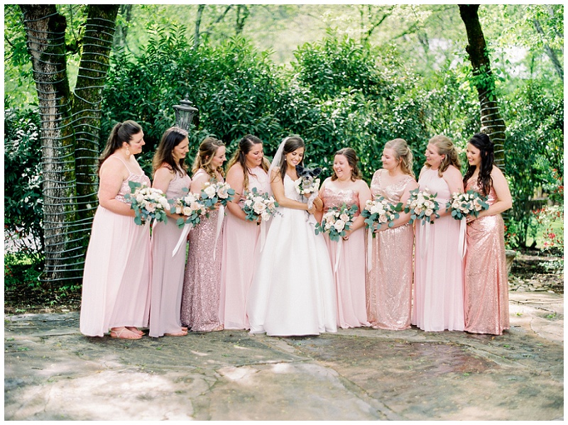 garden wedding bridesmaids portraits