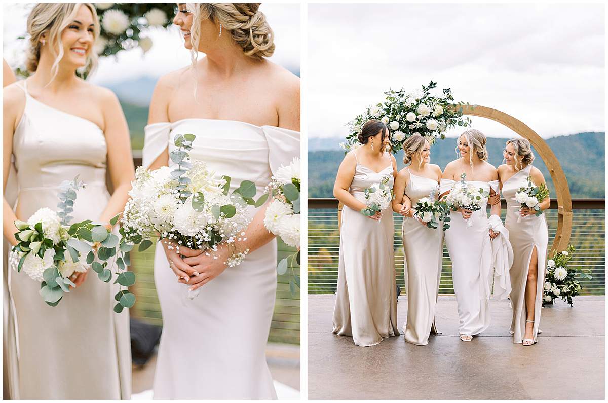 bridesmaids laughing fall wedding Tennessee bridesmaids laughing fall wedding Tennessee