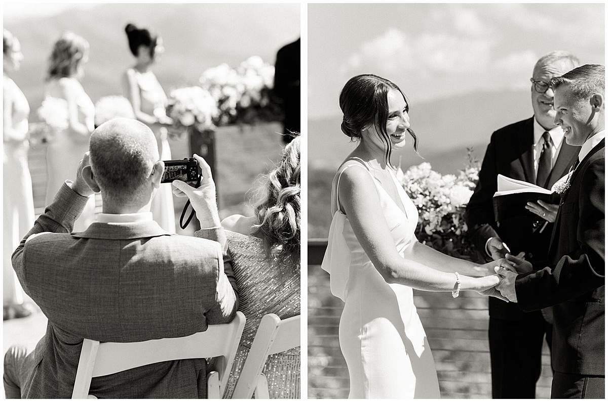 exchanging vows mountain wedding