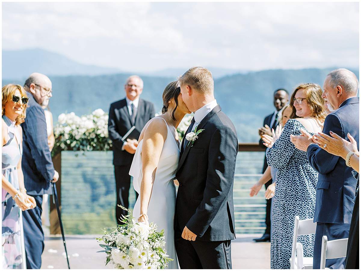 first kiss wedding Smoky Mountains