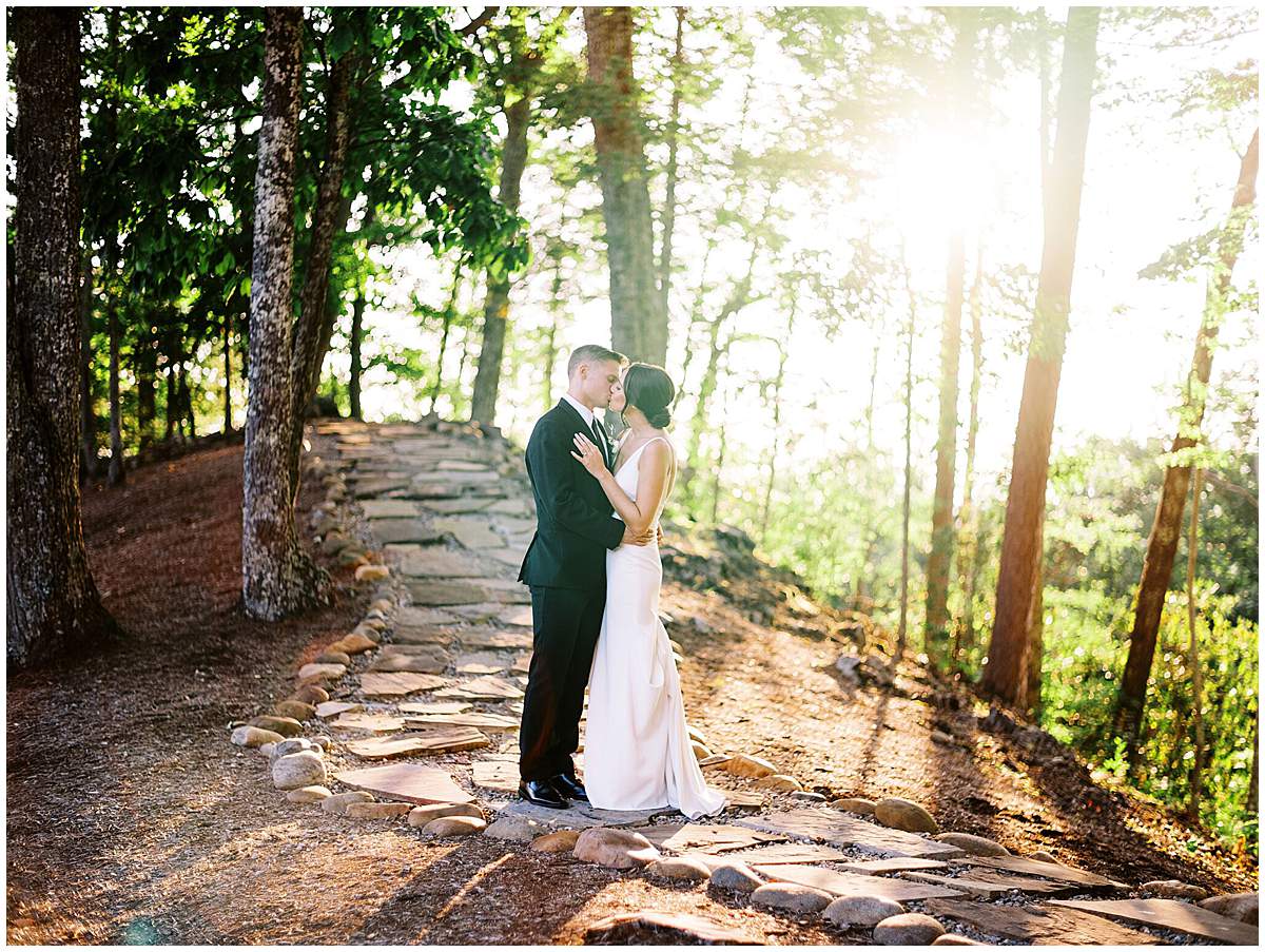 classic sunset wedding portraits Smoky Mountains