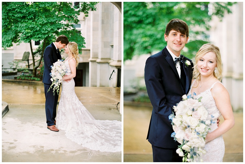 bride and groom kissing romantic
